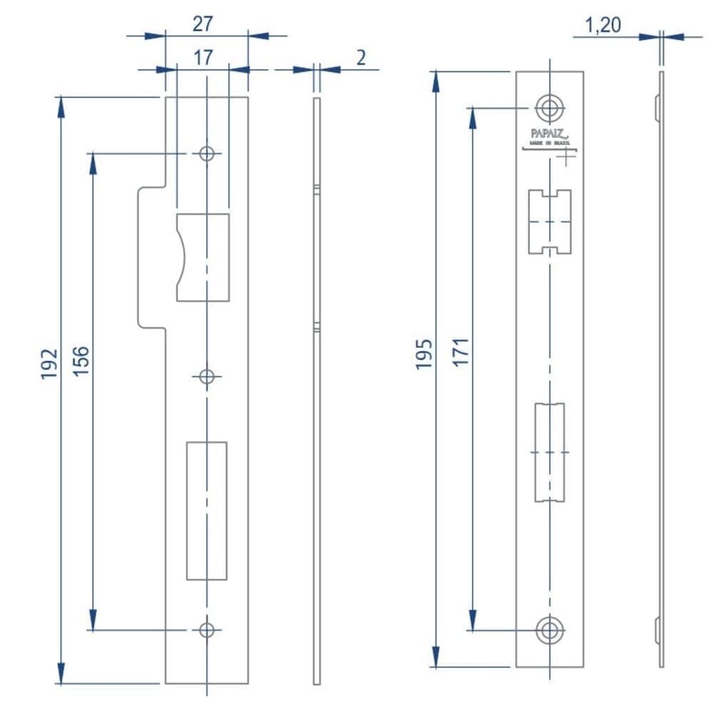 Fechadura Externa Aço Inox Mi620 St2 R232 55mm Roseta Escovada Smile Inoxvita Papaiz