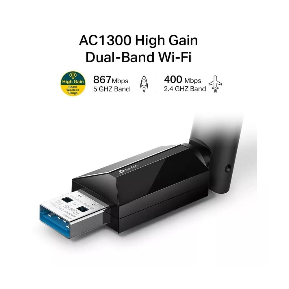 Adaptador Wifi Tp-link T3u Plus Ac1300 2.4/5ghz Dual Band