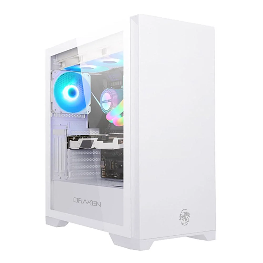 Gabinete Gamer Khamsa Vidro Temperado ARGB Branco Draxen(drn43k-wh) Gabinete Gamer Khamsa Vidro Temperado ARGB Branco Draxen(drn43k-wh)