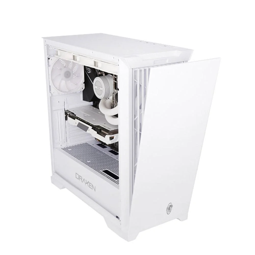 Gabinete Gamer Khamsa Vidro Temperado ARGB Branco Draxen(drn43k-wh) Gabinete Gamer Khamsa Vidro Temperado ARGB Branco Draxen(drn43k-wh)