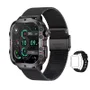 Smartwatch Masculino Lige 3atm Bluetooth Call Smartwatch Militar Cinto De Malha Preta