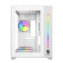Gabinete Gamer New Hero Majesty, RGB, Mid Tower, Vidro Temperado, Sem Fonte, Sem Fan, Branco