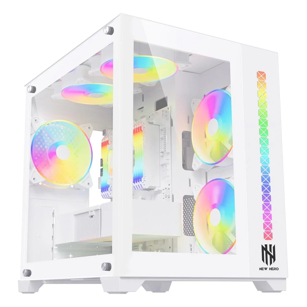 Gabinete Gamer New Hero Majesty, RGB, Mid Tower, Vidro Temperado, Sem Fonte, Sem Fan, Branco Gabinete Gamer New Hero Majesty, RGB, Mid Tower, Vidro Temperado, Sem Fonte, Sem Fan, Branco