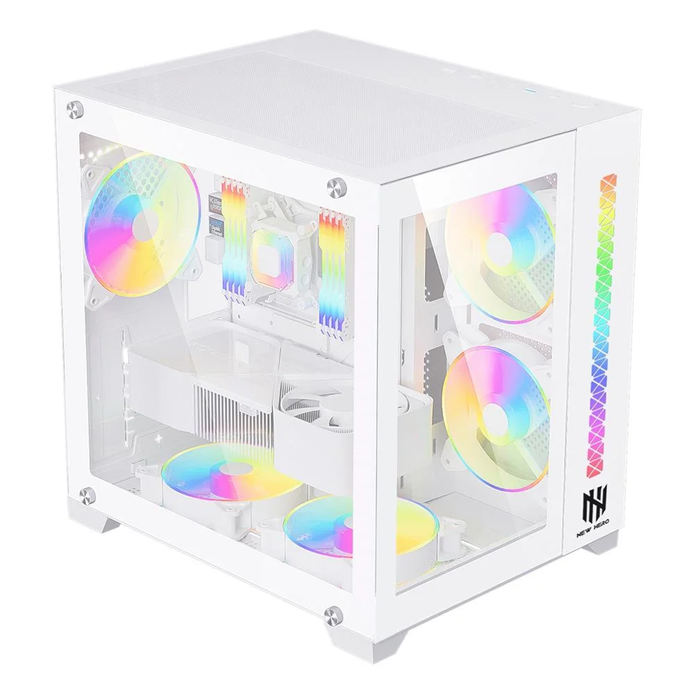 Gabinete Gamer New Hero Majesty, RGB, Mid Tower, Vidro Temperado, Sem Fonte, Sem Fan, Branco Gabinete Gamer New Hero Majesty, RGB, Mid Tower, Vidro Temperado, Sem Fonte, Sem Fan, Branco