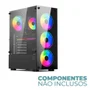 Gabinete De Computador Gamer, Mid Tower, 4 Ventoinhas Fans, Slots De Expansão PCi-e, Painel Lateral Transparente, Novo