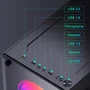 Gabinete De Computador Gamer, Mid Tower, 4 Ventoinhas Fans, Slots De Expansão PCi-e, Painel Lateral Transparente, Novo