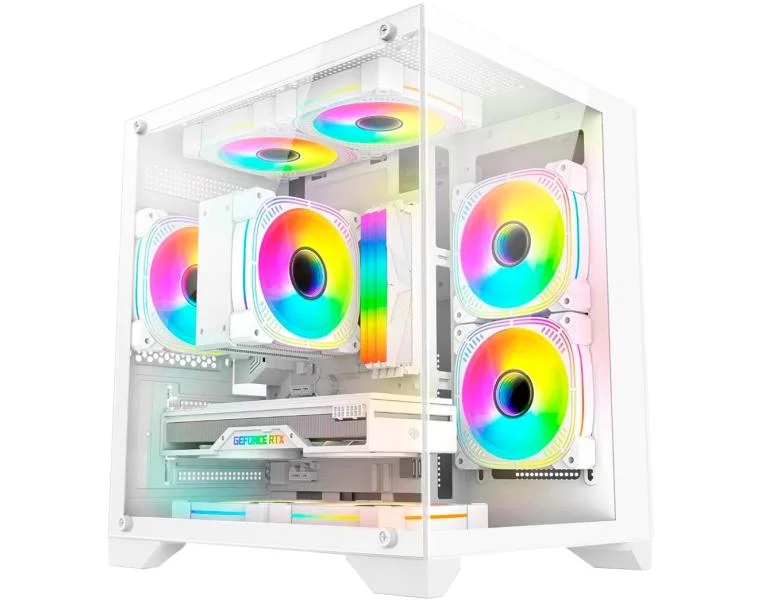 Gabinete Gamer Aquário K-mex Cg-w830 Micro Branco Sem Fonte