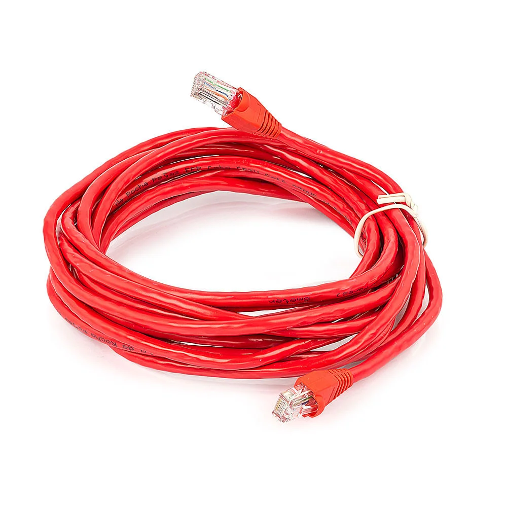 Cabo De Rede Patch Cord Cat5e Montado Vermelho - 55 Metros