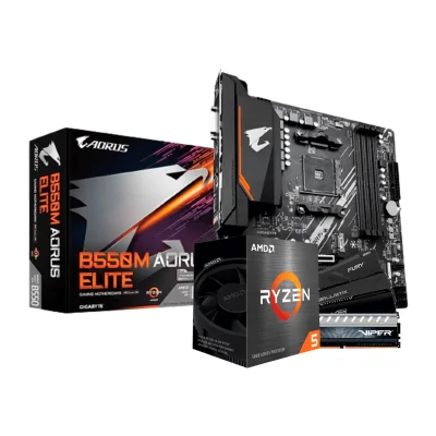 Kit Upgrade Amd Ryzen 5 5600gt / Placa Mãe Gigabyte B550m Aorus Elite / Memória Ram 16gb (2x8) Ddr4 3200mhz