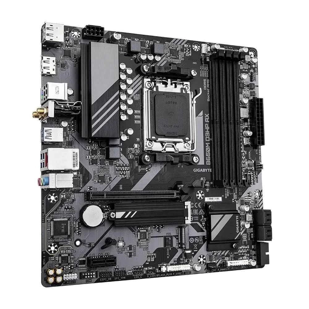 Placa Mãe Gigabyte B650m D3hp Ax Wi-fi Am5 4xDDR5 Chipset Amd B650 Matx Placa Mãe Gigabyte B650m D3hp Ax Wi-fi Am5 4xDDR5 Chipset Amd B650 Matx