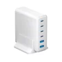 Estação Carregador Turbo Celular Tomada 2 Usb + 4 Tipo-c 80w Cor:branco