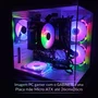 Gabinete Gamer Aquário Branco com 5 Fans RGB Inclusas Mini Tower para Placas Micro Atx Mini ITX Vidro Temperado