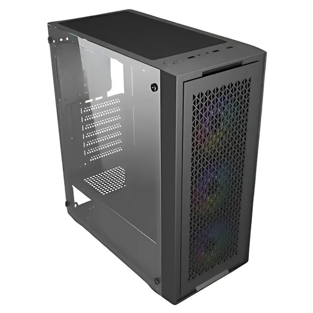 Gabinete Gamer Bluecase X-frame Mid-tower Lateral De Vidro Com 3 Fans RGB De 120mm Frontal Removível, Bg-050 - Preto Gabinete Gamer Bluecase X-frame Mid-tower Lateral De Vidro Com 3 Fans RGB De 120mm Frontal Removível, Bg-050 - Preto