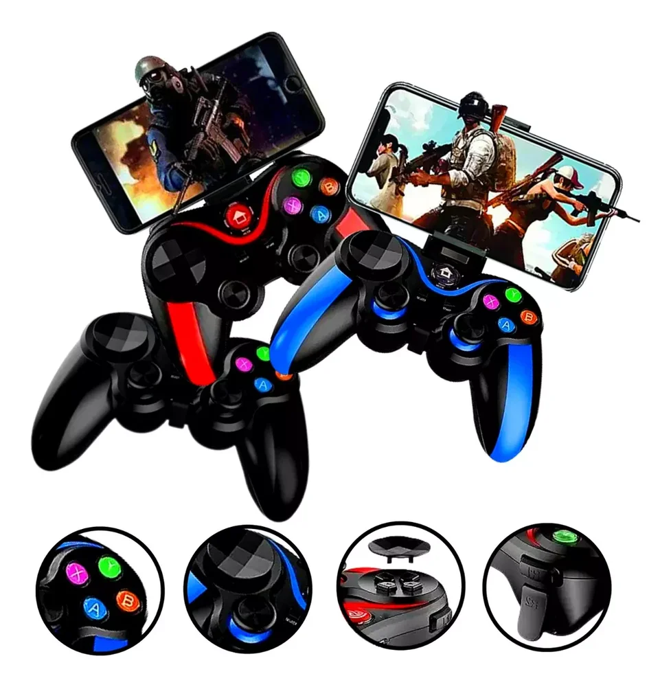 Kit 2 Controle Gamepad Joystick Compatível PC Celular Android Ios TabLED Sem Fio Bluetooth Wireles. Kit 2 Controle Gamepad Joystick Compatível PC Celular Android Ios TabLED Sem Fio Bluetooth Wireles.