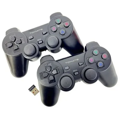 Controle Gamer Sem Fio 2 Controles E Receptor May-004 Tomate Para Games E PC