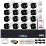 Kit 16 Câmeras Intelbras Vhl 1120 B Hd 720p Visão Noturna 20m Ip6 + Dvr 1116-c 16 Canais + Hd 1TB
