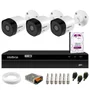 Kit 3 Câmeras Intelbras Vhd 3130 B Hd 720p Visão Noturna 30m, Ip67 + Dvr Mhdx 1204 4 Canais + Hd 1TB
