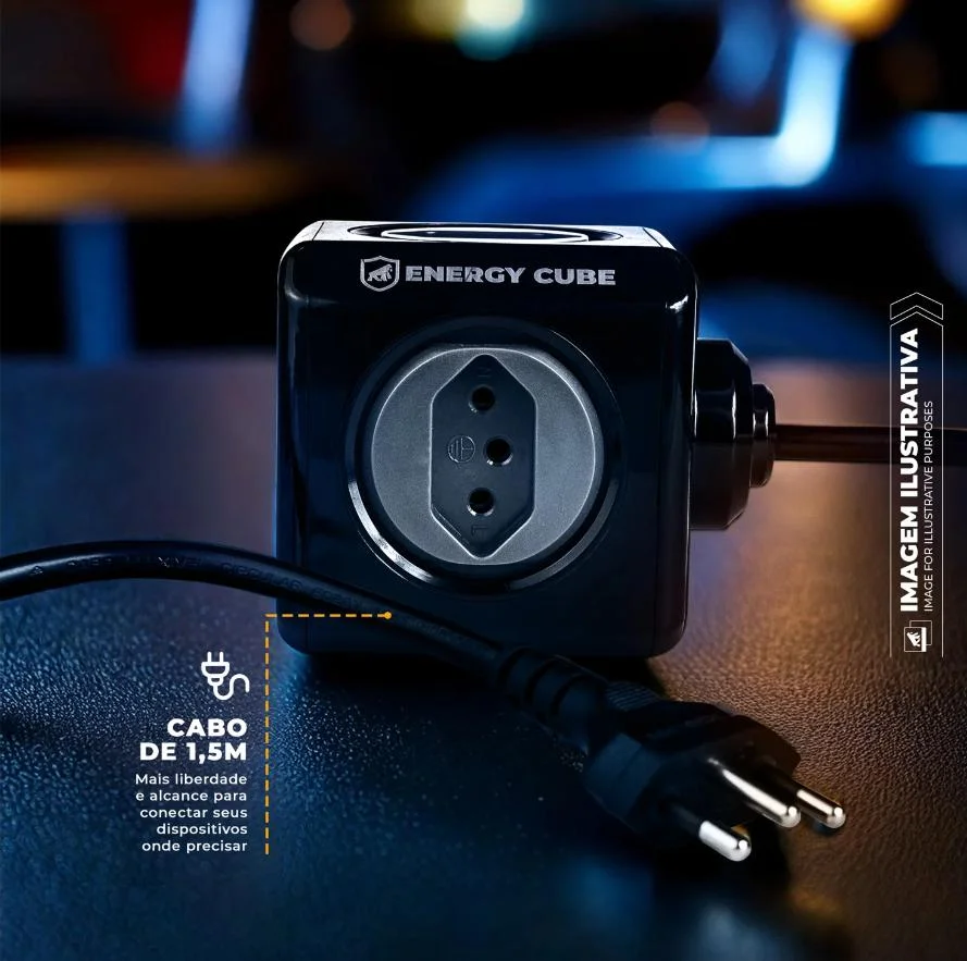 Adaptador Energy Cube Bivolt Filtro De Linha Multiplicador De Tomadas 10a Com Proteção De Sobretensão Adaptador Energy Cube Bivolt Filtro De Linha Multiplicador De Tomadas 10a Com Proteção De Sobretensão