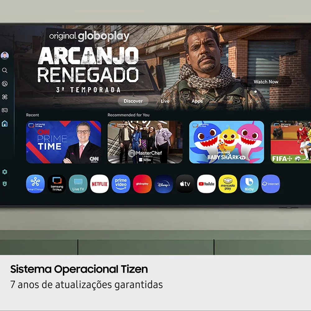 Samsung Smart TV 55" Crystal UHD 4K U8100F 2025, Xbox Cloud Gaming, Canais Gratuitos, Alexa