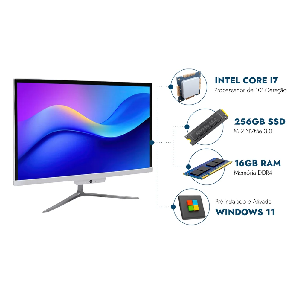 "Computador All In One 21,5"" Intel Core i7 10ª Geração, 16gb Ram, SSD 256gb" em Campinas - foto 2