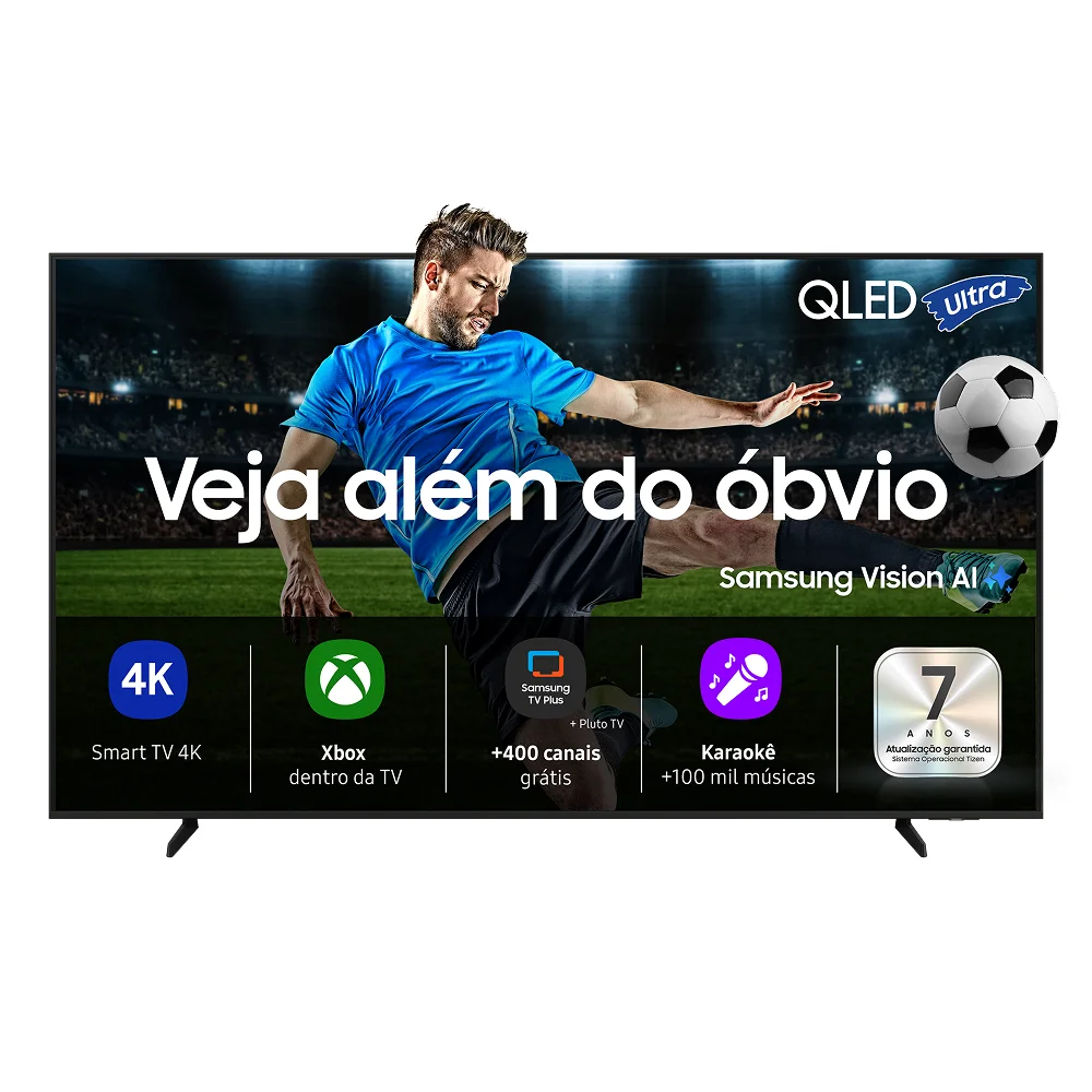 Smart Tv Samsung Vision AI 65"" QLED Ultra 4K Q7F 2025, Pontos Quânticos, Processador com AI, Art Store, Alexa