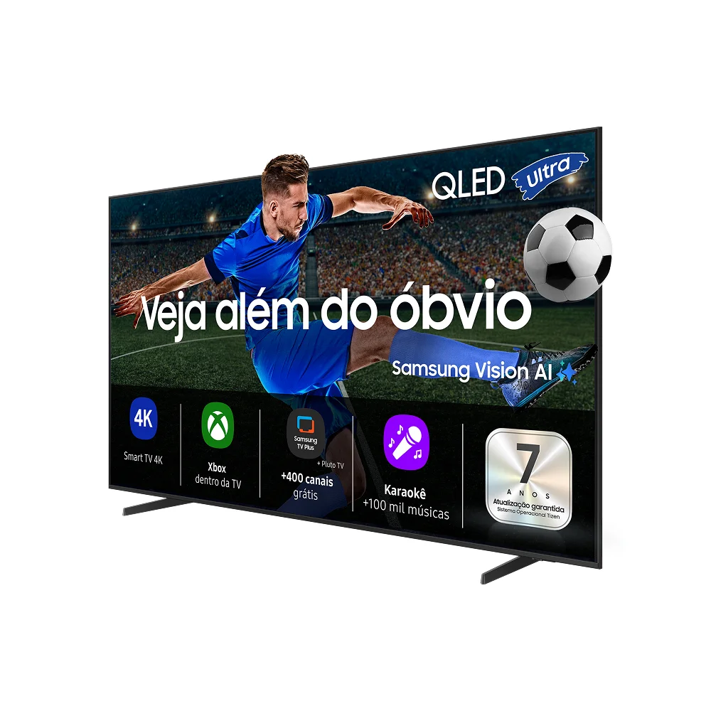 Samsung Vision AI TV 50" QLED Ultra 4K QEF1 2025, Pontos Quânticos, Processador com AI, Art Store, Alexa