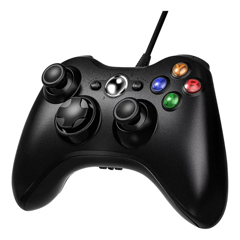 Controle Com Fio Compatível Com Xbox 360 - Joystick Modelo-YKQ-122 Cor Preto Controle Com Fio Compatível Com Xbox 360 - Joystick Modelo-YKQ-122 Cor Preto