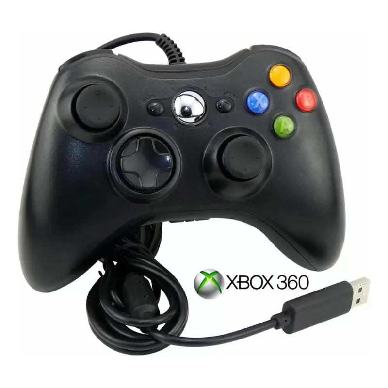 Controle Com Fio Compatível Com Xbox 360 - Joystick Modelo-YKQ-122 Cor Preto Controle Com Fio Compatível Com Xbox 360 - Joystick Modelo-YKQ-122 Cor Preto