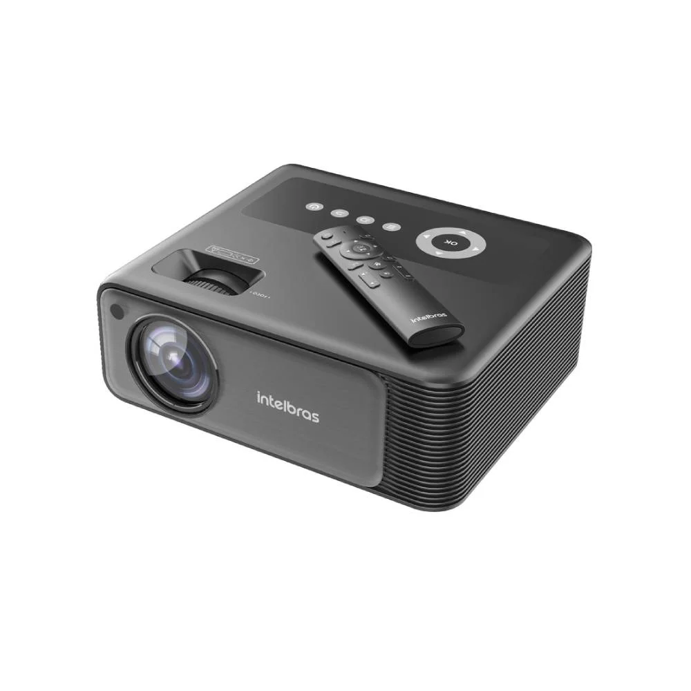 Projetor Intelbras PFL6520 preto visto de frente