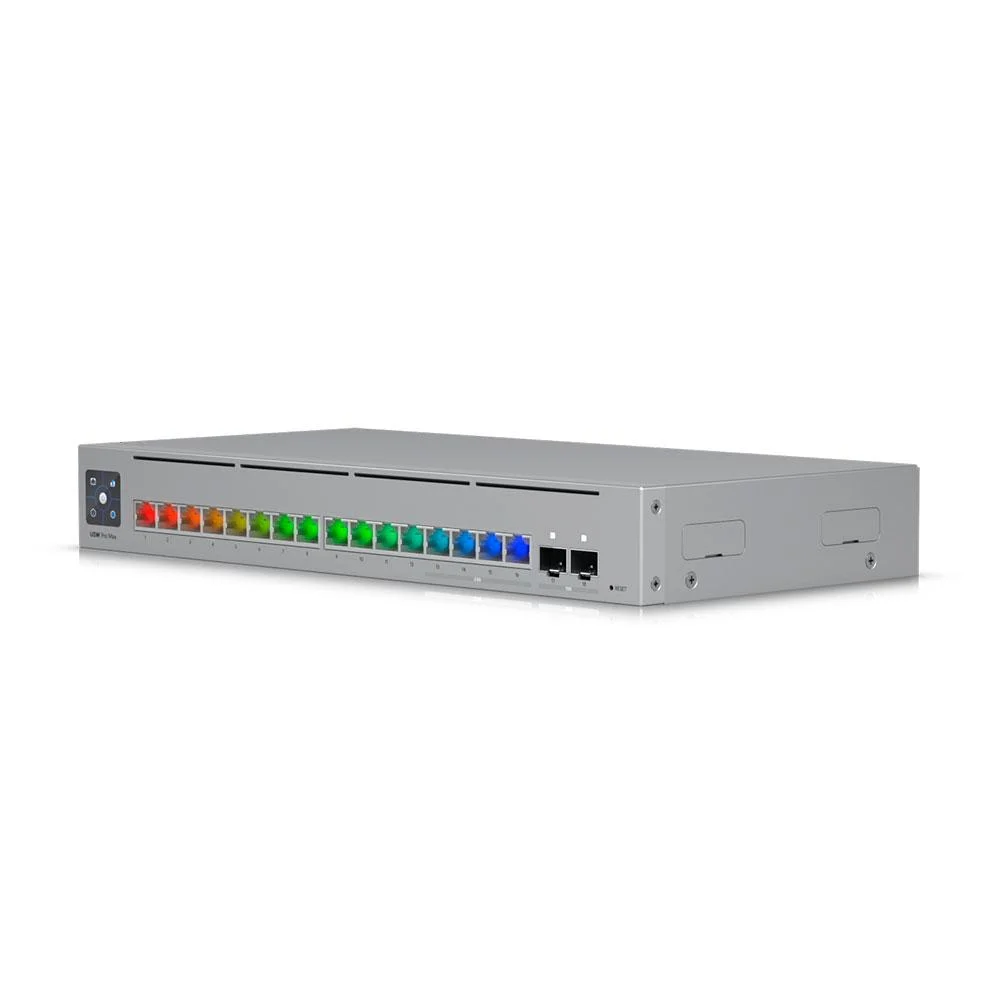 Switch Ubiquiti Gerenciável L3 16 Portas Sendo 4 De 2.5 Gigabit + 02 Sfp+ De 10gb Usw-pro-max-16-br