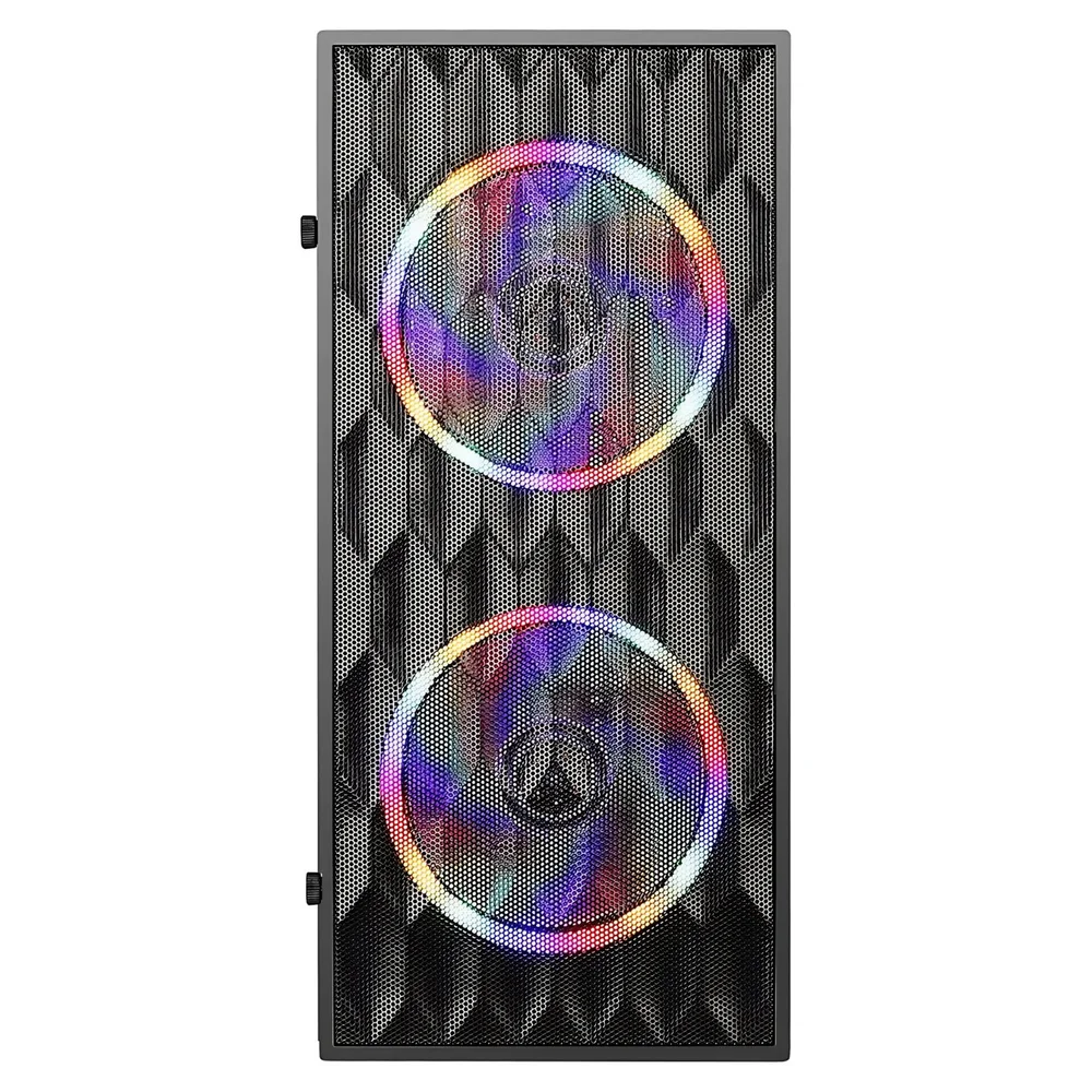 Gabinete Gamer Preto Mini Tower Com 2 Fans Rainbow RGB 120mm - Bluecase Gabinete Gamer Preto Mini Tower Com 2 Fans Rainbow RGB 120mm - Bluecase