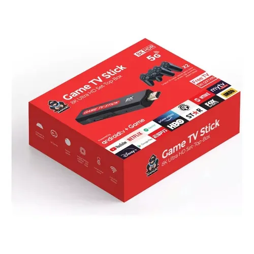 Tv Stick 8k Hdr 5g Com Controle Remoto E 2 Controles De Jogo Tv Stick 8k Hdr 5g Com Controle Remoto E 2 Controles De Jogo