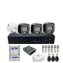 Kit Cftv 3 Câmera De Segurança Intelbras Vhd 3220b Full Color Com Áudio Dvr 4ch C/hd 500gb