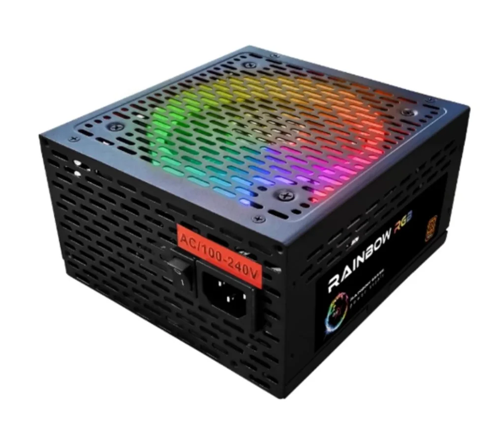 Fonte Alimentação Gamer Atx 750w Bivolt PC Rainbow RGB Pfc 80 Plus Fonte Alimentação Gamer Atx 750w Bivolt PC Rainbow RGB Pfc 80 Plus