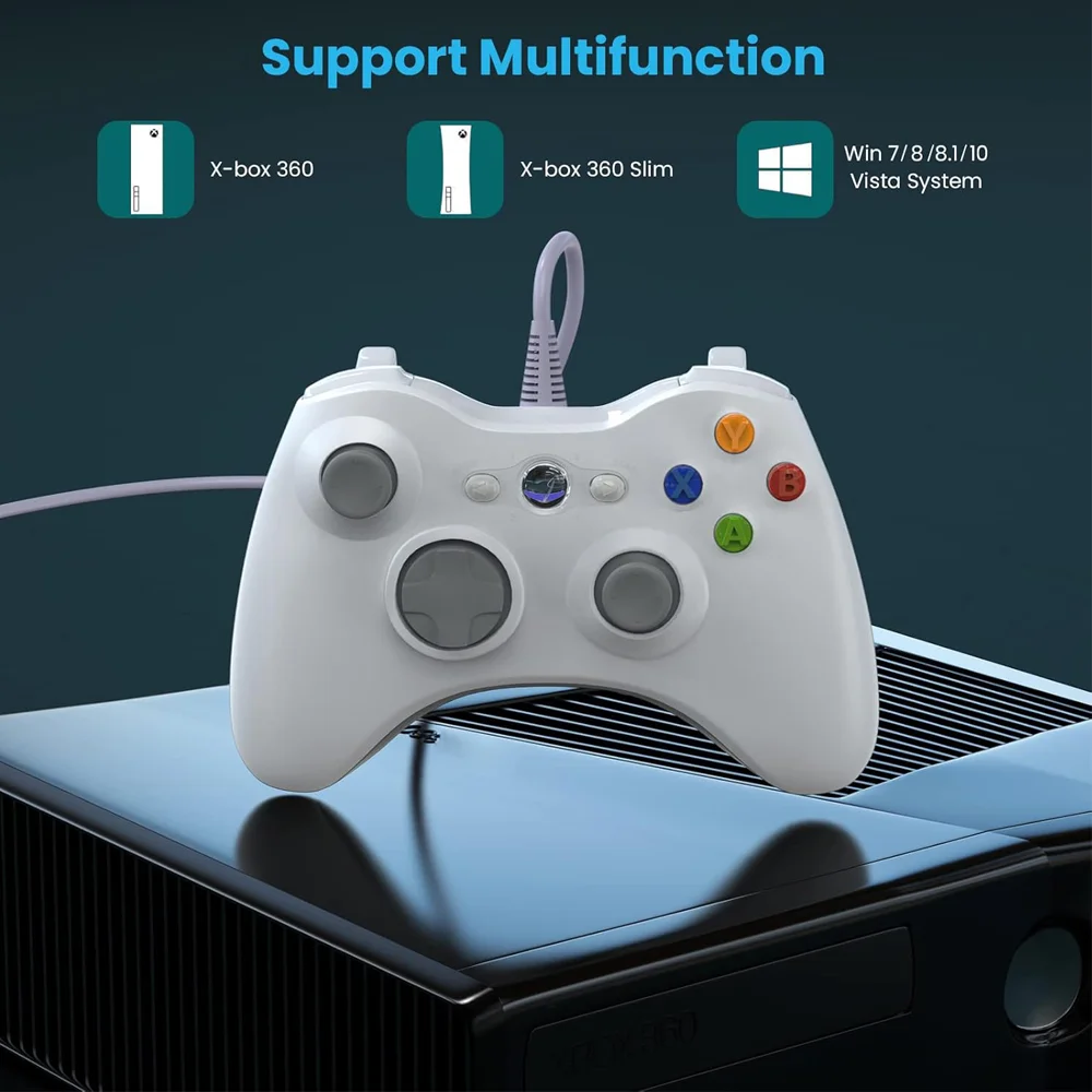 Controle Usb Com Fio Para XBOX 360 Computador Notebook Branco Controle Usb Com Fio Para XBOX 360 Computador Notebook Branco