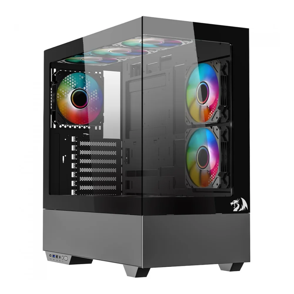 Gabinete Gamer Redragon Reflect Pro, Mid Tower, Vidro Temperado, E-atx, Sem Fans Gabinete Gamer Redragon Reflect Pro, Mid Tower, Vidro Temperado, E-atx, Sem Fans