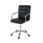 Cadeira Escritório Home Office Gomos Preta Confort Diretor Leitura Estofada Base Giratória Cromada Com Regulagem De Altura - Preto