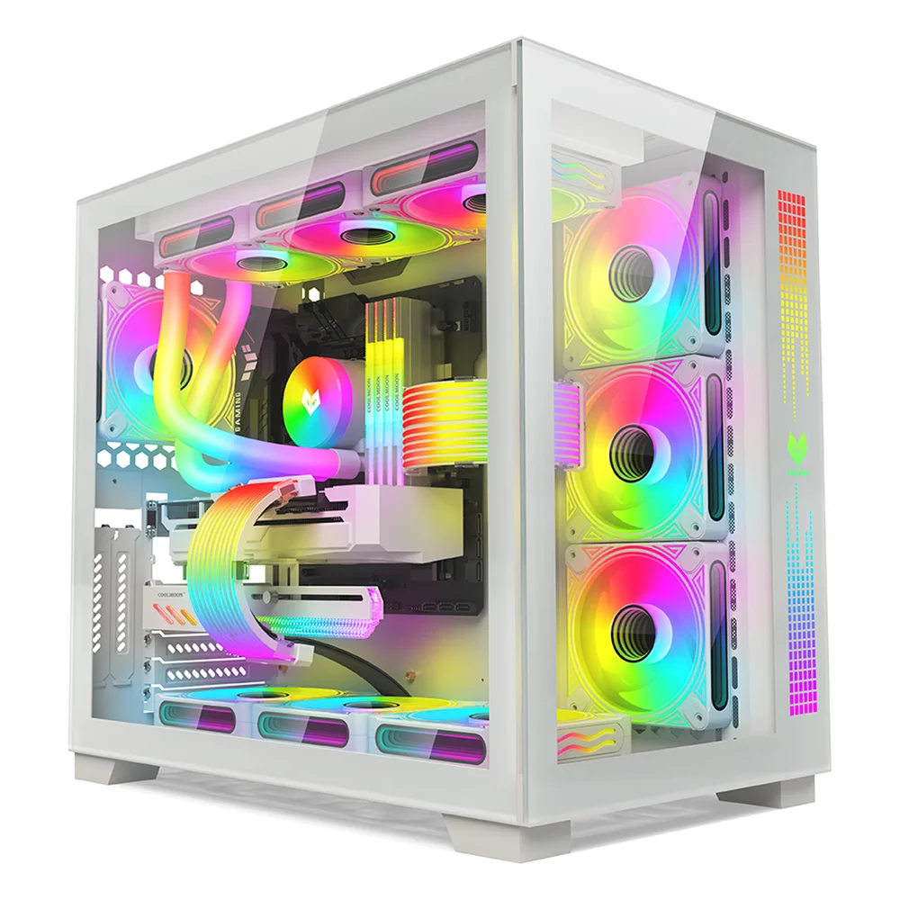 Kit 4 Cooler Fan Coolmoon DM1 Alta Performance, Branco, Pwm 4 Pinos, ARGB 3 Pinos, Silencioso, 800-1800 RPM, Com Controlador de LED Kit 4 Cooler Fan Coolmoon DM1 Alta Performance, Branco, Pwm 4 Pinos, ARGB 3 Pinos, Silencioso, 800-1800 RPM, Com Controlador de LED