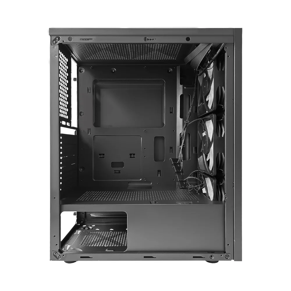 Gabinete Brx Ca-056 Zephyra Vidro Temperado C/3 Fans Preto