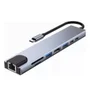 Hub Usb-c 8 Em 1 Com HDMI 4k, Ethernet Rj45, Carregamento Pd, 2 Portas Usb 3.0, Leitor Sd