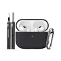 Capa Silicone Preto Com Limpador Para Airpods Pro