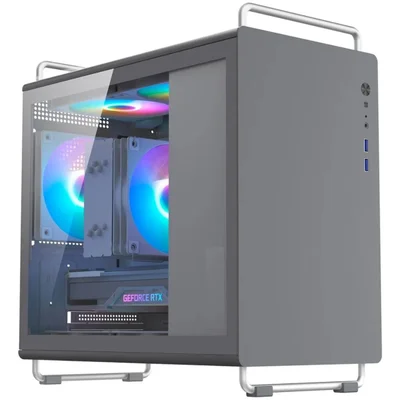 Gabinete Gamer Tiny Pro Lateral De Vidro Com 5 Fans RGB, Placas-mãe Mini-itx E Micro-atx