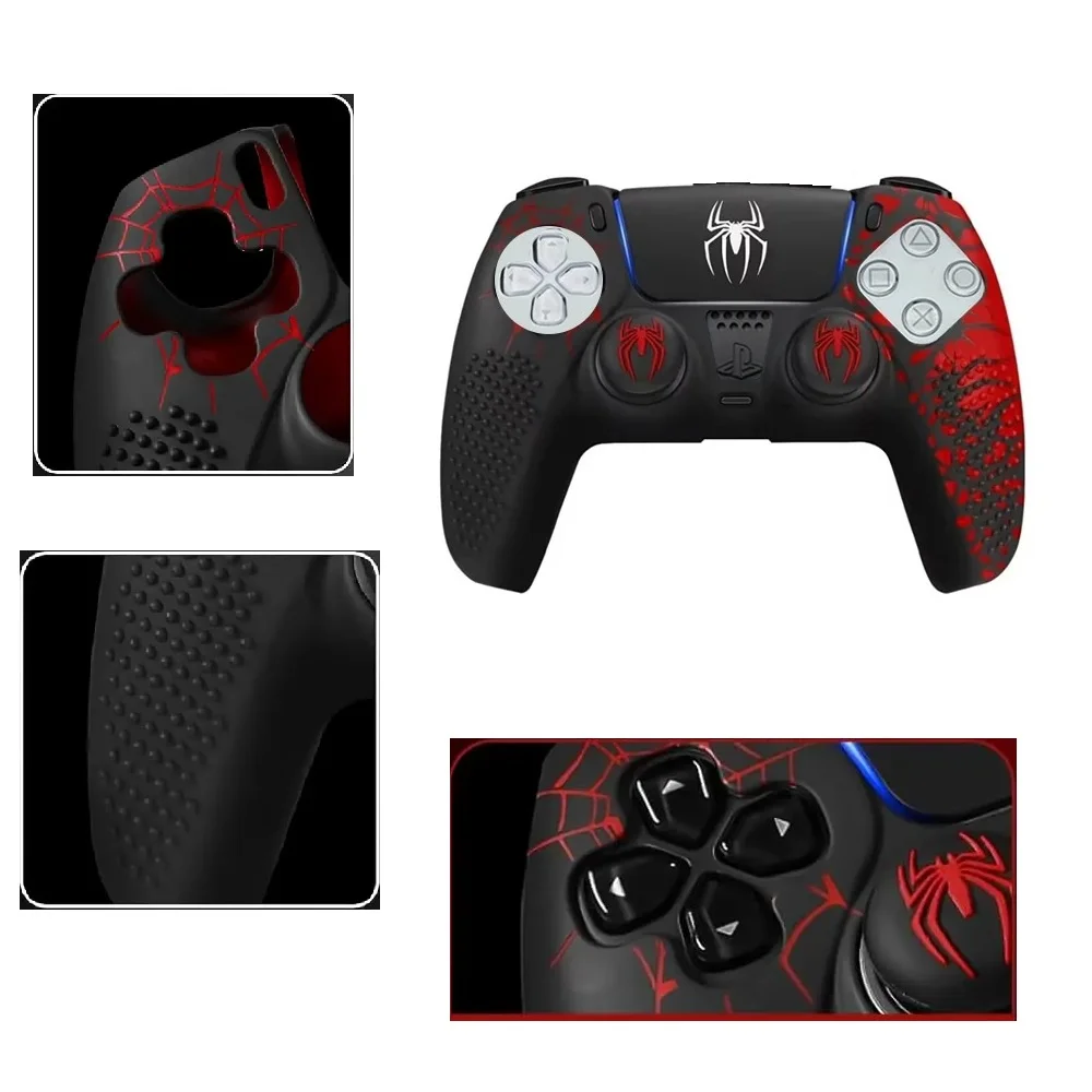 Capa Controle Dualsense Ps5 Antiderrapante Especial Spiderman Homem Aranha Acessório Silicone