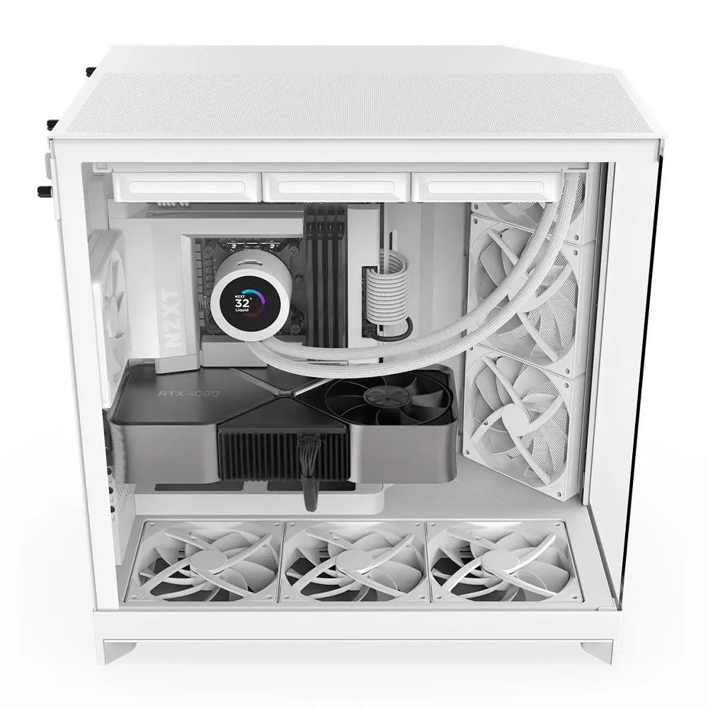 Gabinete Gamer Nzxt H9 Flow Frontal Diagonal 4 Fans Branco Gabinete Gamer Nzxt H9 Flow Frontal Diagonal 4 Fans Branco