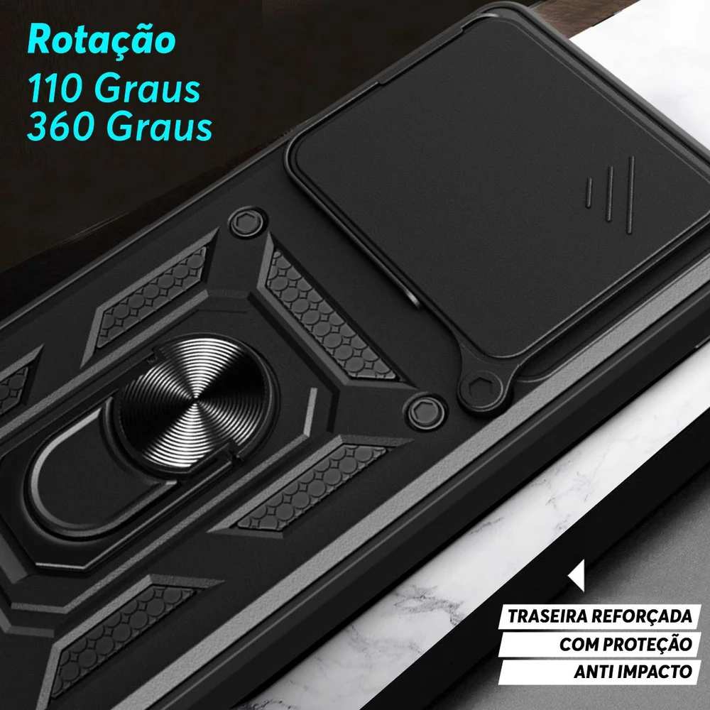 Capa Capinha Case Para Realme Note 60 4g - Protetora Resistente Anti Impacto Queda Armadura Militar Cor:preto