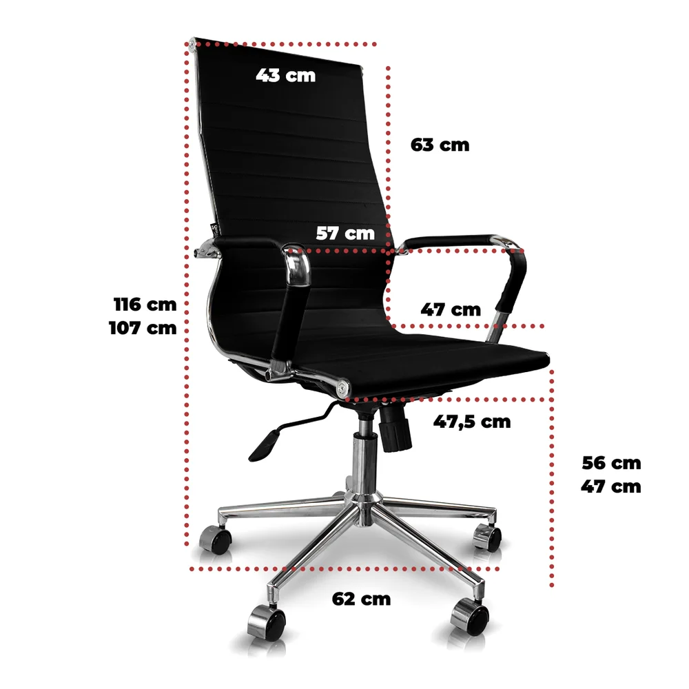 Presidente Giratória Esteirinha Charles Eames Branca + Cx