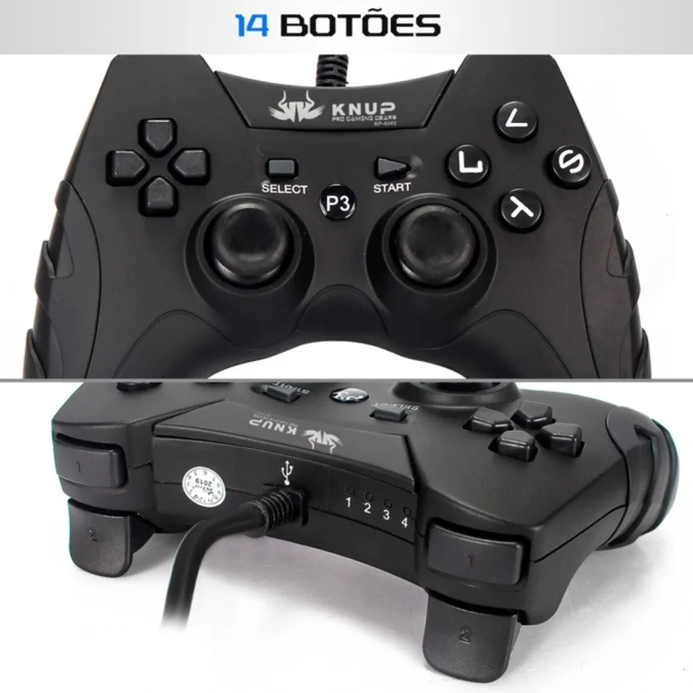 Kit 2 Controles Joystick P3 Kp-4040 Compatível Com P3 PC Android E Smartphone Kit 2 Controles Joystick P3 Kp-4040 Compatível Com P3 PC Android E Smartphone