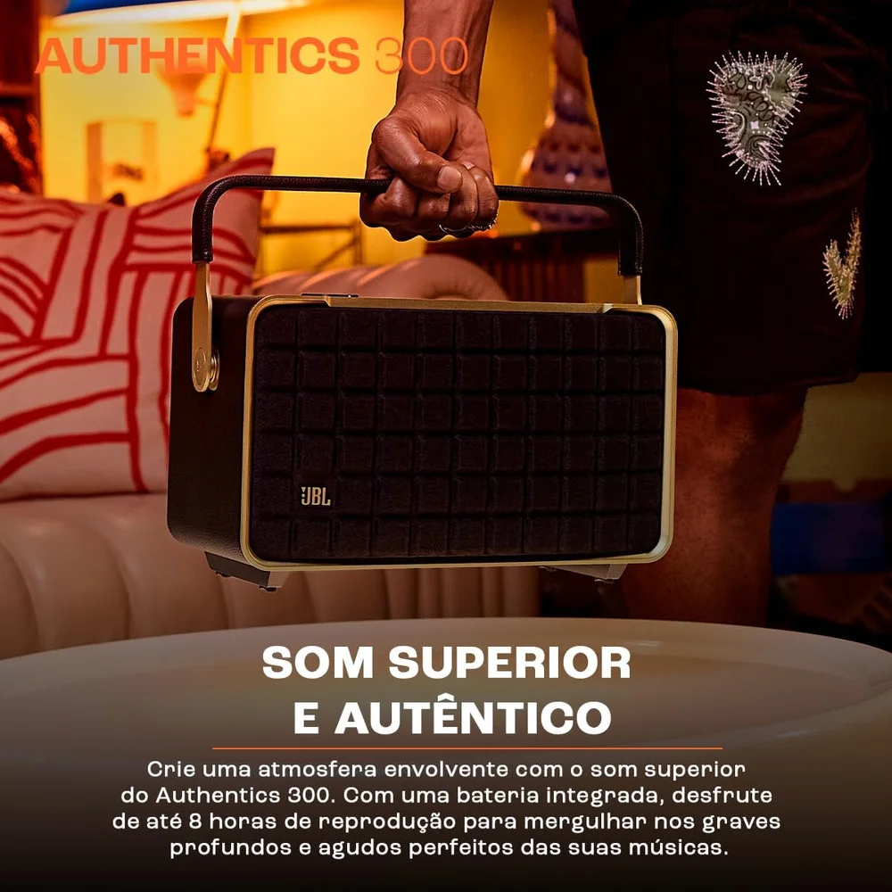 Speaker Portátil Jbl Authentics 300 Bluetooth - preto