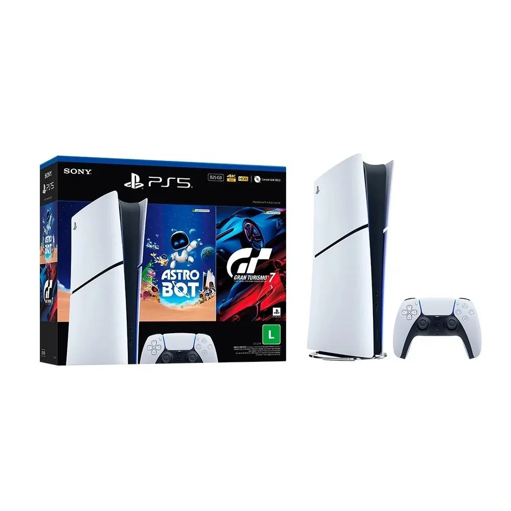 Console Playstation 5 Slim Digital SSD 825gb 4k Uhd 120hz Ray Tracing + Controle Dualsense
