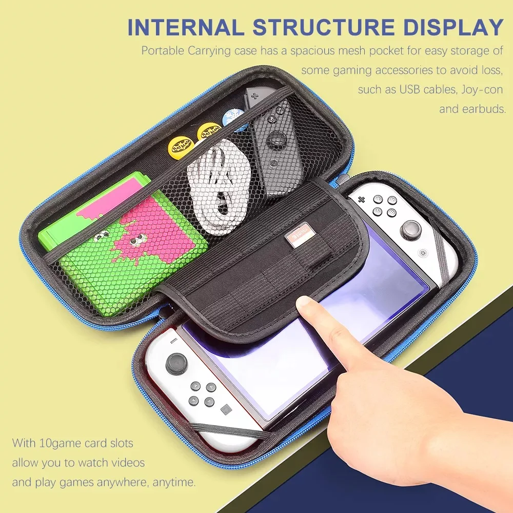 Case Nintendo Switch OLED Vermelho+ 4 Grips + Película Vidro Case Nintendo Switch OLED Vermelho+ 4 Grips + Película Vidro
